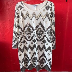 White Sequin Express Dress